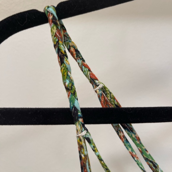 LF House of Three Multi-Colored Mini Strap Dress w/ Cross Back - Sz 8 - Picture 4 of 8